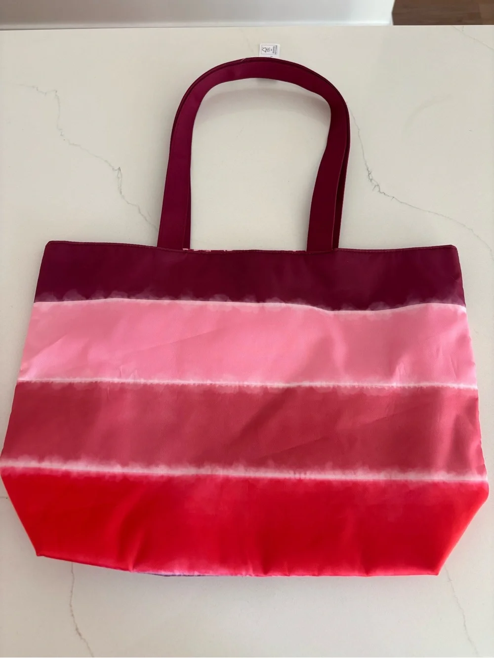 Clinique x Jonathan Cohen Ombre Berry, Pink & Red Stripe Tote Bag